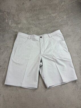 Straight Down Bermuda Shorts Mens 38 Gray Pockets Golf Performance 10.5" Inseam